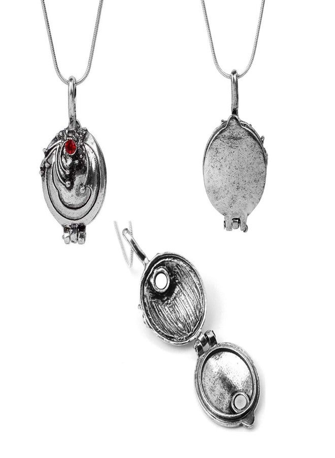 PPX 5 Pcs Vampire necklaces, earrings and bracelet - Daywalking Katherine Necklace -Verbena Necklace Chain Can Open Silver- with Transparent Storage Box - Image 2
